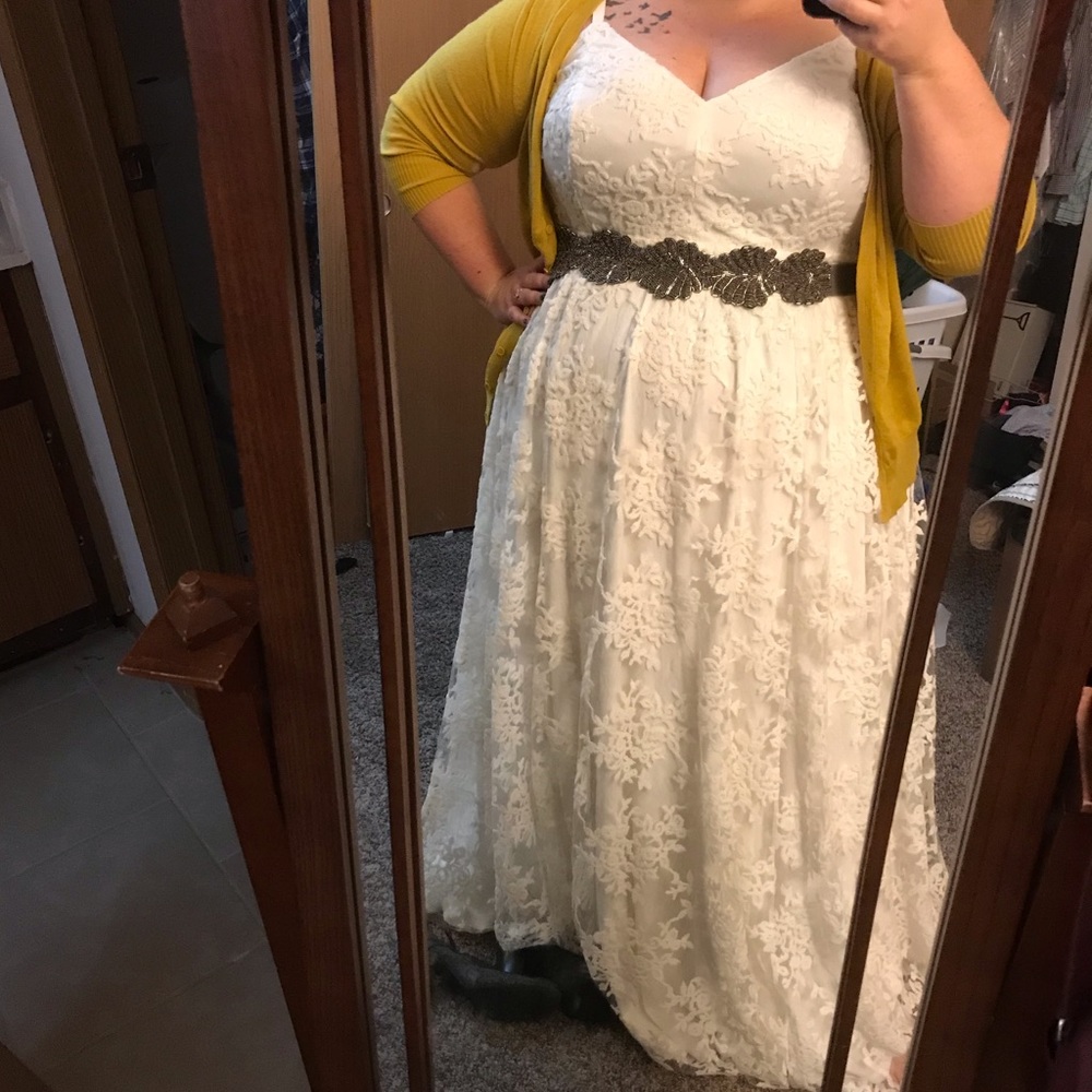 Torrid White sequined wedding dress